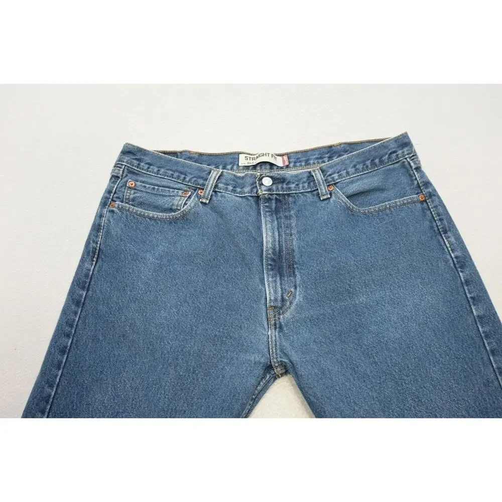 Levi's 505 Regular Fit Straight Blue Rugged Denim Jeans Mens Size‎ 40 x 30